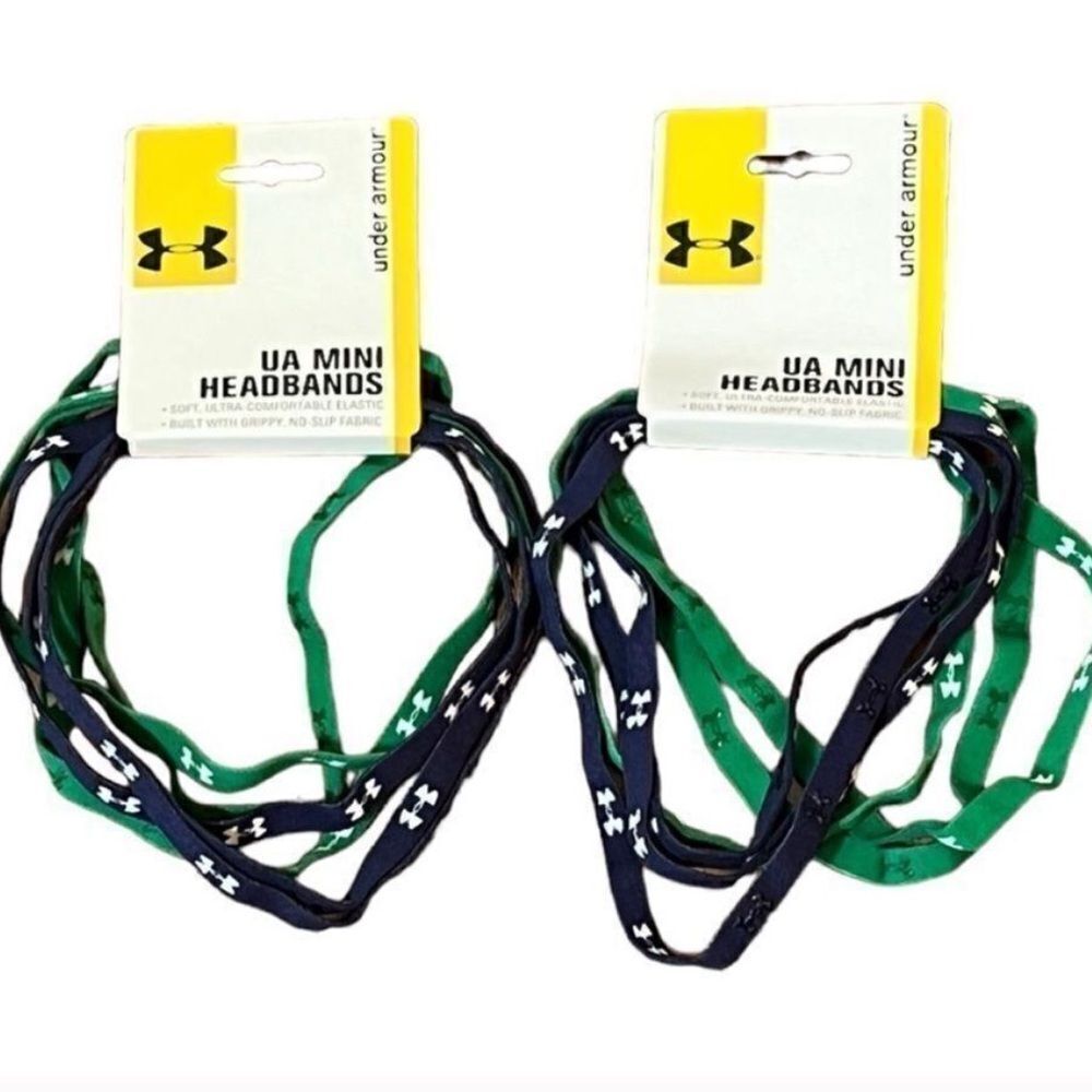 Under‎ Armour Navy And Green Mini Headbands, 2 Packs, NWT